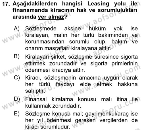 Dış Ticaret İşlemlerinin Muhasebeleştirilmesi Dersi 2015 - 2016 Yılı (Final) Dönem Sonu Sınav Soruları 17. Soru