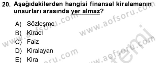 Dış Ticaret İşlemlerinin Muhasebeleştirilmesi Dersi 2015 - 2016 Yılı (Final) Dönem Sonu Sınavı 20. Soru