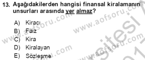 Dış Ticaret İşlemlerinin Muhasebeleştirilmesi Dersi 2016 - 2017 Yılı 3 Ders Sınavı 13. Soru