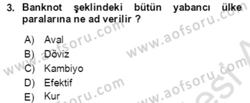 Dış Ticaret İşlemlerinin Muhasebeleştirilmesi Dersi 2016 - 2017 Yılı (Final) Dönem Sonu Sınav Soruları 3. Soru
