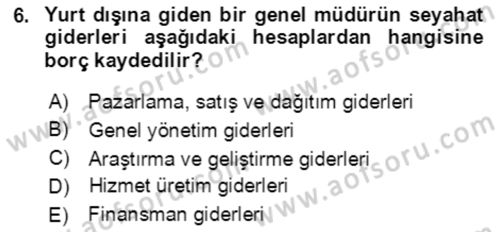 Dış Ticaret İşlemlerinin Muhasebeleştirilmesi Dersi 2016 - 2017 Yılı (Final) Dönem Sonu Sınav Soruları 6. Soru