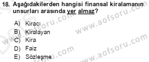 Dış Ticaret İşlemlerinin Muhasebeleştirilmesi Dersi 2017 - 2018 Yılı 3 Ders Sınavı 18. Soru