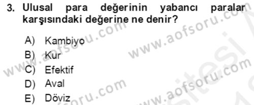 Dış Ticaret İşlemlerinin Muhasebeleştirilmesi Dersi 2017 - 2018 Yılı (Vize) Ara Sınav Soruları 3. Soru