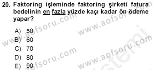 Dış Ticaret İşlemlerinin Muhasebeleştirilmesi Dersi 2017 - 2018 Yılı (Final) Dönem Sonu Sınav Soruları 20. Soru