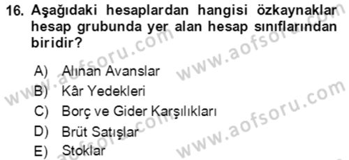 Dış Ticaret İşlemlerinin Muhasebeleştirilmesi Dersi 2018 - 2019 Yılı (Vize) Ara Sınav Soruları 16. Soru