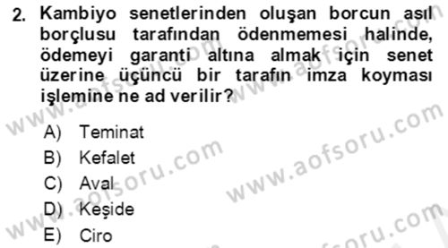 Dış Ticaret İşlemlerinin Muhasebeleştirilmesi Dersi 2018 - 2019 Yılı (Vize) Ara Sınav Soruları 2. Soru