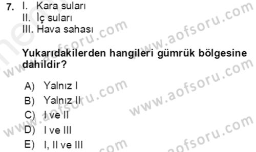 Dış Ticaret İşlemlerinin Muhasebeleştirilmesi Dersi 2018 - 2019 Yılı (Vize) Ara Sınav Soruları 7. Soru
