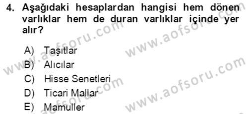 Dış Ticaret İşlemlerinin Muhasebeleştirilmesi Dersi 2018 - 2019 Yılı (Final) Dönem Sonu Sınavı 4. Soru