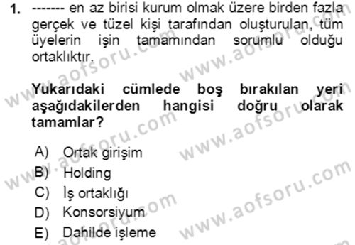 Dış Ticaret İşlemlerinin Muhasebeleştirilmesi Dersi 2018 - 2019 Yılı Yaz Okulu Sınav Soruları 1. Soru