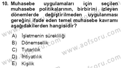 Dış Ticaret İşlemlerinin Muhasebeleştirilmesi Dersi 2018 - 2019 Yılı Yaz Okulu Sınav Soruları 10. Soru
