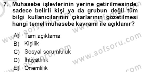 Dış Ticaret İşlemlerinin Muhasebeleştirilmesi Dersi 2020 - 2021 Yılı Yaz Okulu Sınav Soruları 7. Soru