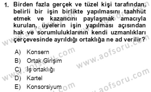 Dış Ticaret İşlemlerinin Muhasebeleştirilmesi Dersi 2021 - 2022 Yılı (Vize) Ara Sınav Soruları 1. Soru
