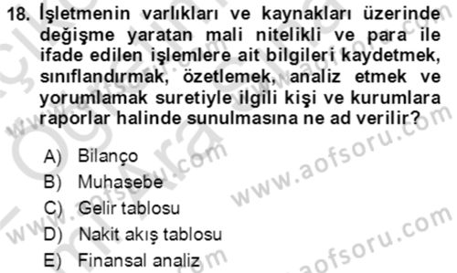 Dış Ticaret İşlemlerinin Muhasebeleştirilmesi Dersi 2021 - 2022 Yılı (Vize) Ara Sınav Soruları 18. Soru
