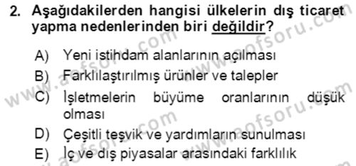 Dış Ticaret İşlemlerinin Muhasebeleştirilmesi Dersi 2021 - 2022 Yılı (Vize) Ara Sınavı 2. Soru