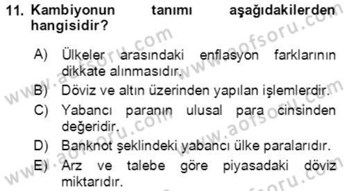 Dış Ticaret İşlemlerinin Muhasebeleştirilmesi Dersi 2021 - 2022 Yılı (Final) Dönem Sonu Sınav Soruları 11. Soru