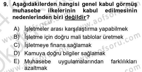 Dış Ticaret İşlemlerinin Muhasebeleştirilmesi Dersi 2023 - 2024 Yılı Yaz Okulu Sınav Soruları 9. Soru