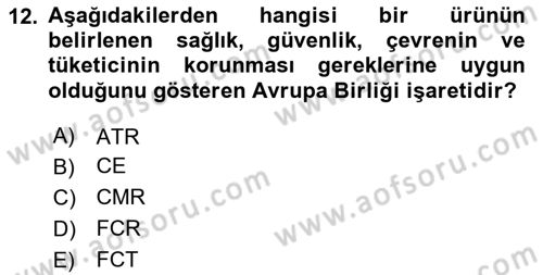 Dış Ticaret İşlemlerinin Muhasebeleştirilmesi Dersi 2024 - 2025 Yılı (Vize) Ara Sınav Soruları 12. Soru