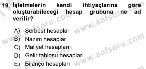 Dış Ticaret İşlemlerinin Muhasebeleştirilmesi Dersi 2024 - 2025 Yılı (Vize) Ara Sınav Soruları 19. Soru