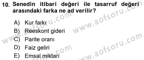Dış Ticaret İşlemlerinin Muhasebeleştirilmesi Dersi 2024 - 2025 Yılı (Final) Dönem Sonu Sınav Soruları 10. Soru