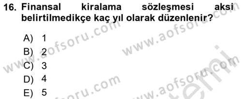 Dış Ticaret İşlemlerinin Muhasebeleştirilmesi Dersi 2024 - 2025 Yılı (Final) Dönem Sonu Sınav Soruları 16. Soru