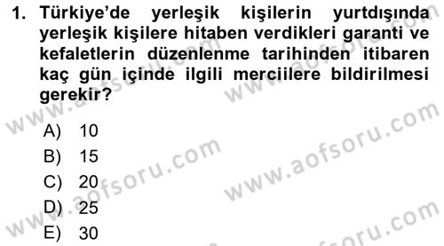 Dış Ticaret İşlemlerinin Muhasebeleştirilmesi Dersi 2024 - 2025 Yılı Yaz Okulu Sınav Soruları 1. Soru