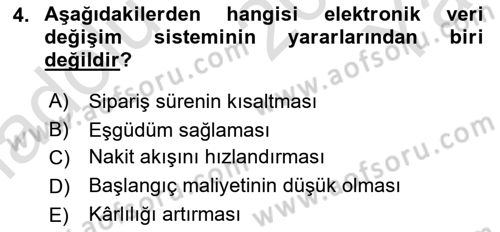 Dış Ticaret İşlemlerinin Muhasebeleştirilmesi Dersi 2024 - 2025 Yılı Yaz Okulu Sınav Soruları 4. Soru