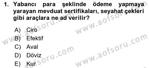 Dış Ticaret İşlemlerinin Muhasebeleştirilmesi Dersi 2025 - 2026 Yılı (Vize) Ara Sınav Soruları 1. Soru