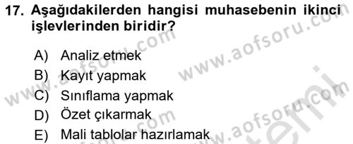 Dış Ticaret İşlemlerinin Muhasebeleştirilmesi Dersi 2025 - 2026 Yılı (Vize) Ara Sınav Soruları 17. Soru