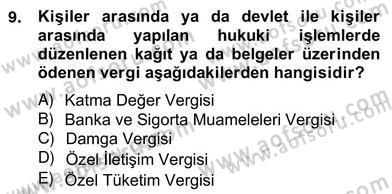 İnşaat ve Gayrimenkul Muhasebesi Dersi 2012 - 2013 Yılı (Vize) Ara Sınav Soruları 9. Soru