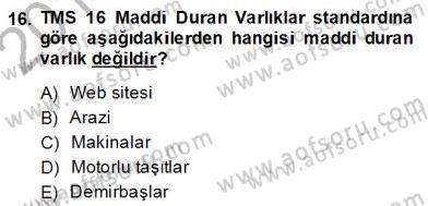 İnşaat ve Gayrimenkul Muhasebesi Dersi 2013 - 2014 Yılı (Final) Dönem Sonu Sınav Soruları 16. Soru