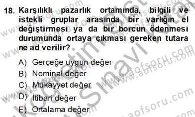 İnşaat ve Gayrimenkul Muhasebesi Dersi 2013 - 2014 Yılı (Final) Dönem Sonu Sınav Soruları 18. Soru