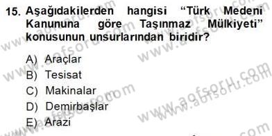 İnşaat ve Gayrimenkul Muhasebesi Dersi 2014 - 2015 Yılı (Final) Dönem Sonu Sınav Soruları 15. Soru
