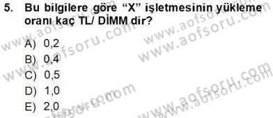 İnşaat ve Gayrimenkul Muhasebesi Dersi 2014 - 2015 Yılı (Final) Dönem Sonu Sınav Soruları 5. Soru