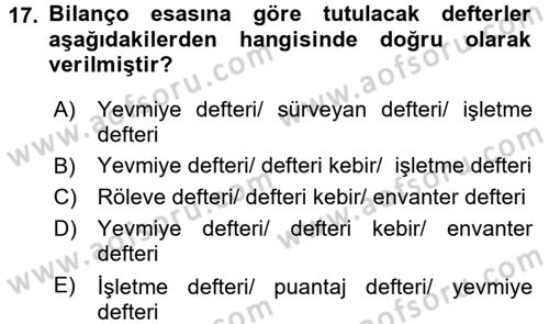 İnşaat ve Gayrimenkul Muhasebesi Dersi 2018 - 2019 Yılı (Final) Dönem Sonu Sınav Soruları 17. Soru
