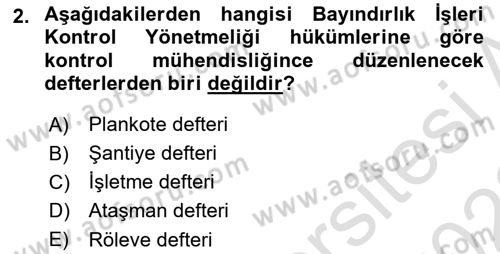 İnşaat ve Gayrimenkul Muhasebesi Dersi 2021 - 2022 Yılı (Vize) Ara Sınav Soruları 2. Soru