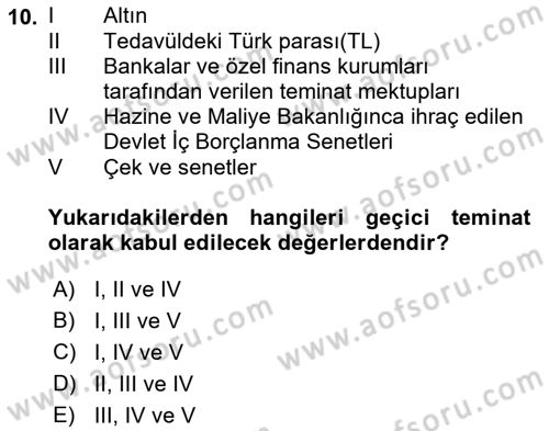 İnşaat ve Gayrimenkul Muhasebesi Dersi 2021 - 2022 Yılı (Final) Dönem Sonu Sınav Soruları 10. Soru