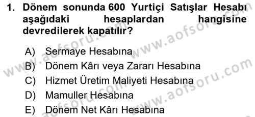 İnşaat ve Gayrimenkul Muhasebesi Dersi 2023 - 2024 Yılı Yaz Okulu Sınav Soruları 1. Soru