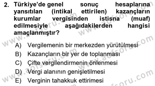 İnşaat ve Gayrimenkul Muhasebesi Dersi 2023 - 2024 Yılı Yaz Okulu Sınav Soruları 2. Soru
