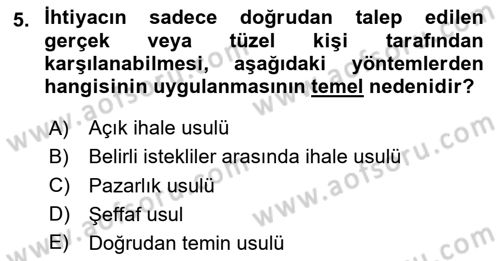 İnşaat ve Gayrimenkul Muhasebesi Dersi 2024 - 2025 Yılı Yaz Okulu Sınav Soruları 5. Soru