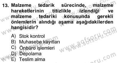 Konaklama İşletmelerinde Muhasebe Uygulamaları Dersi 2012 - 2013 Yılı (Vize) Ara Sınav Soruları 13. Soru