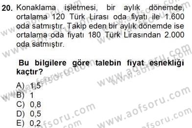 Konaklama İşletmelerinde Muhasebe Uygulamaları Dersi 2012 - 2013 Yılı (Final) Dönem Sonu Sınav Soruları 20. Soru