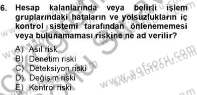 Konaklama İşletmelerinde Muhasebe Uygulamaları Dersi 2012 - 2013 Yılı (Final) Dönem Sonu Sınav Soruları 6. Soru