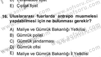 Konaklama İşletmelerinde Muhasebe Uygulamaları Dersi 2013 - 2014 Yılı (Vize) Ara Sınav Soruları 12. Soru
