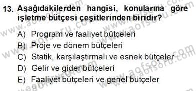 Konaklama İşletmelerinde Muhasebe Uygulamaları Dersi 2014 - 2015 Yılı (Final) Dönem Sonu Sınav Soruları 13. Soru