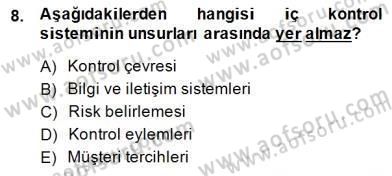 Konaklama İşletmelerinde Muhasebe Uygulamaları Dersi 2014 - 2015 Yılı (Final) Dönem Sonu Sınav Soruları 8. Soru