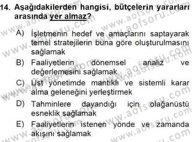 Konaklama İşletmelerinde Muhasebe Uygulamaları Dersi 2015 - 2016 Yılı (Final) Dönem Sonu Sınav Soruları 14. Soru