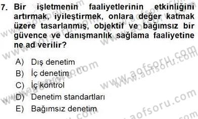 Konaklama İşletmelerinde Muhasebe Uygulamaları Dersi 2015 - 2016 Yılı (Final) Dönem Sonu Sınav Soruları 7. Soru