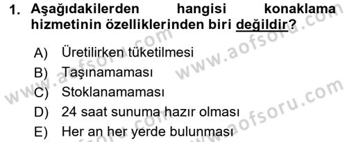 Konaklama İşletmelerinde Muhasebe Uygulamaları Dersi 2016 - 2017 Yılı (Vize) Ara Sınav Soruları 1. Soru