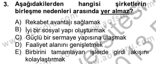 Şirketler Muhasebesi Dersi 2012 - 2013 Yılı (Vize) Ara Sınav Soruları 3. Soru