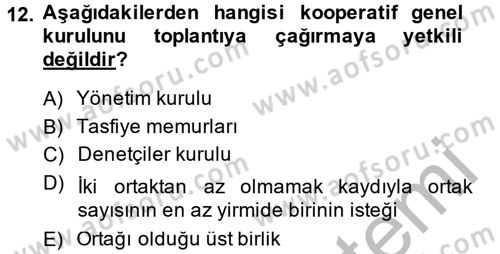 Şirketler Muhasebesi Dersi 2013 - 2014 Yılı (Final) Dönem Sonu Sınav Soruları 12. Soru